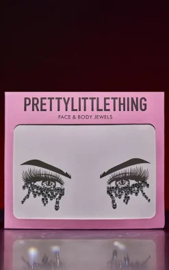 PRETTYLITTLETHING Clear Tearful Clear Crystal Face Gems