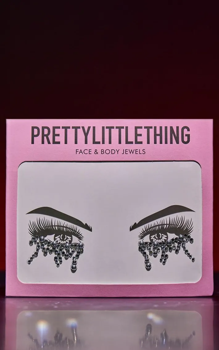 PRETTYLITTLETHING Clear Tearful Clear Crystal Face Gems
