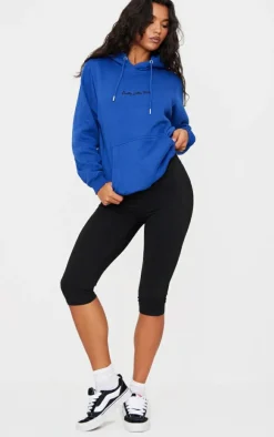 PRETTYLITTLETHING Cobalt Oversized Sweat Basic Hoodie