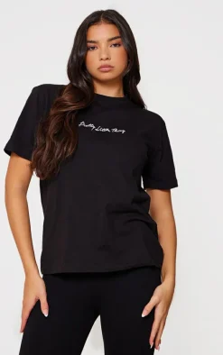 PRETTYLITTLETHING Cotton Black Oversized T-Shirt