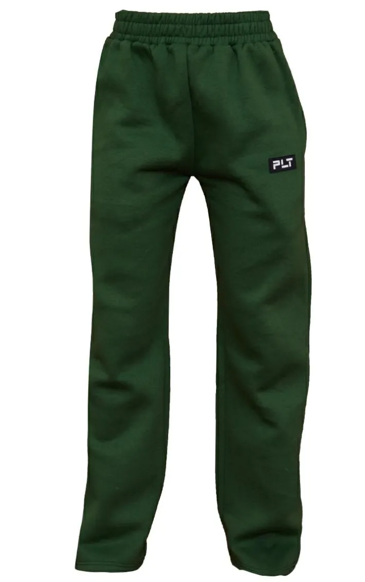 PRETTYLITTLETHING Forest Green Logo Badge Detail Straight Leg Sweatpants