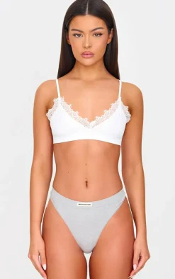 PRETTYLITTLETHING Grey Badge Seamless Thong