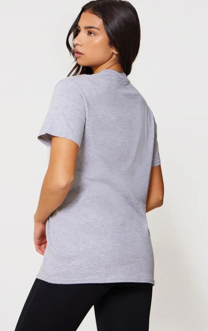 PRETTYLITTLETHING Grey Embroidered T Shirt