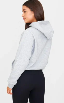 PRETTYLITTLETHING Grey Marl Oversized Sweat Hoodie