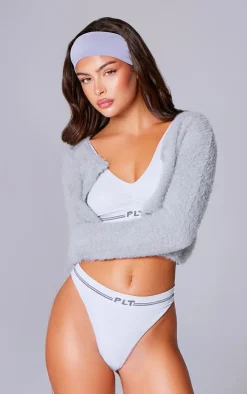 PRETTYLITTLETHING Grey Seamless Ribbed Thong