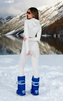 PRETTYLITTLETHING Grey Ski Seamless Hooded Top & Leggings Set