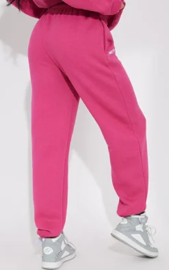 PRETTYLITTLETHING Hot Pink Graphic Embroidery Sweatpants