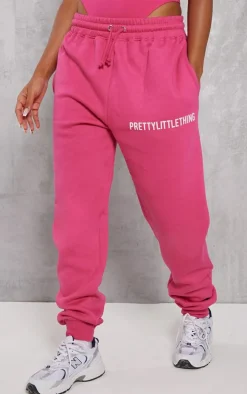 PRETTYLITTLETHING Hot Pink High Waist Cuffed Sweatpant
