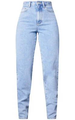 PRETTYLITTLETHING L32 Light Blue Wash Mom Jeans