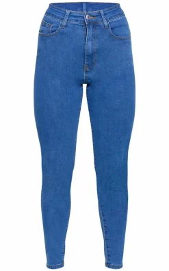 PRETTYLITTLETHING L30 Mid Blue 5 Pocket Skinny Jeans