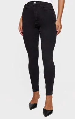 PRETTYLITTLETHING L30 Washed Black 5 Pocket Skinny Jeans