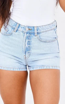 PRETTYLITTLETHING Light Blue Wash Basic Denim Shorts