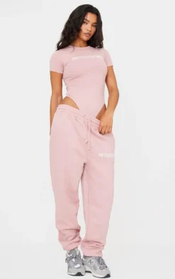 PRETTYLITTLETHING Light Pink High Waist Cuffed Sweatpants