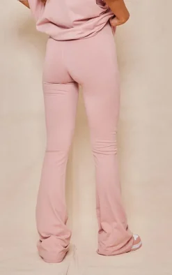 PRETTYLITTLETHING Light Pink Printed Flared Pants