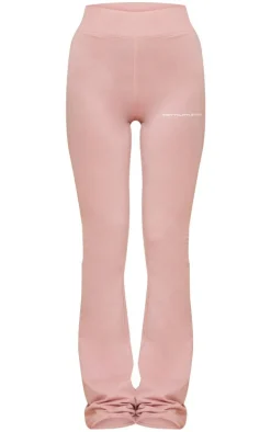 PRETTYLITTLETHING Light Pink Printed Flared Pants