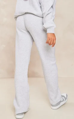 PRETTYLITTLETHING Maternity Ash Grey Embroidered Wide Leg Sweatpants