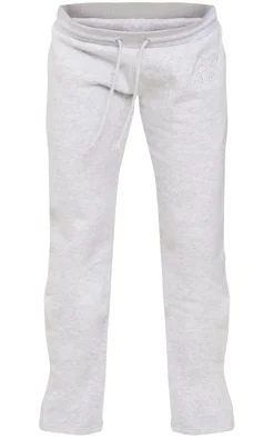 PRETTYLITTLETHING Maternity Ash Grey Embroidered Wide Leg Sweatpants