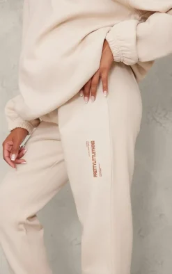 PRETTYLITTLETHING Maternity Stone Logo Cuffed Sweatpants