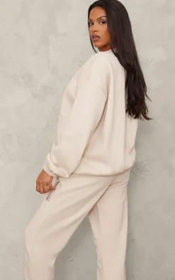 PRETTYLITTLETHING Maternity Stone Logo Oversized Sweatshirt