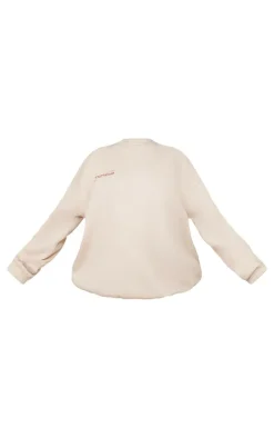 PRETTYLITTLETHING Maternity Stone Logo Oversized Sweatshirt