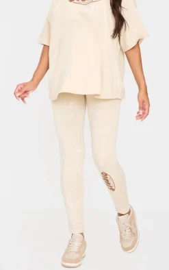 PRETTYLITTLETHING Maternity Washed Stone Leggings