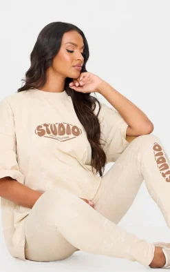 PRETTYLITTLETHING Maternity Washed Stone Leggings