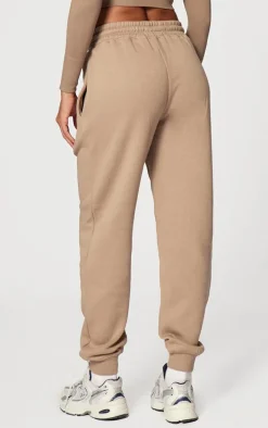 PRETTYLITTLETHING Mocha Cuffed High Waisted Sweatpants