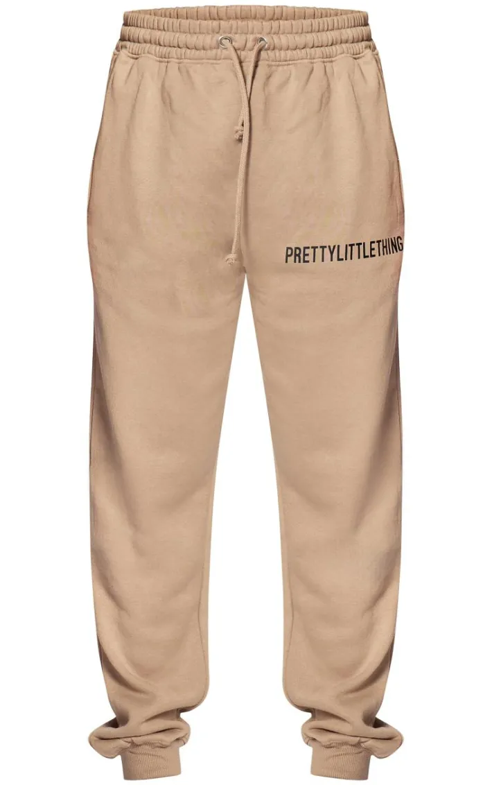 PRETTYLITTLETHING Mocha Cuffed High Waisted Sweatpants