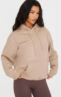 PRETTYLITTLETHING Mocha Established 2012 Oversized Hoodie