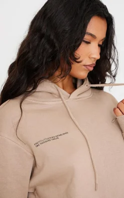 PRETTYLITTLETHING Mocha Established 2012 Oversized Hoodie