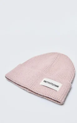 PRETTYLITTLETHING Mushroom Logo Rib Beanie