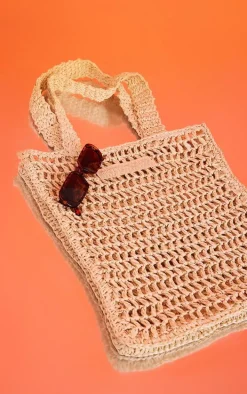 PRETTYLITTLETHING Natural Woven Straw Bag
