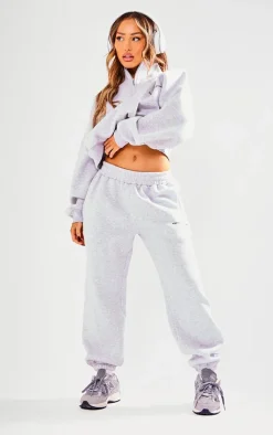 PRETTYLITTLETHING Petite Ash Grey Branded Sweatpants