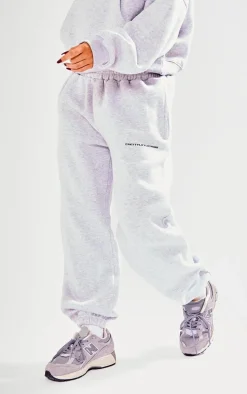 PRETTYLITTLETHING Petite Ash Grey Branded Sweatpants