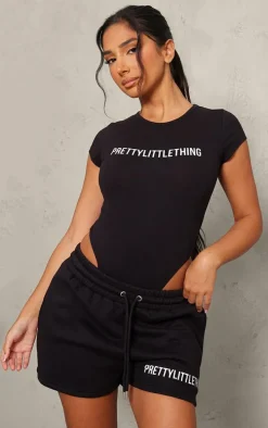 PRETTYLITTLETHING Petite Black Cap Sleeve Bodysuit