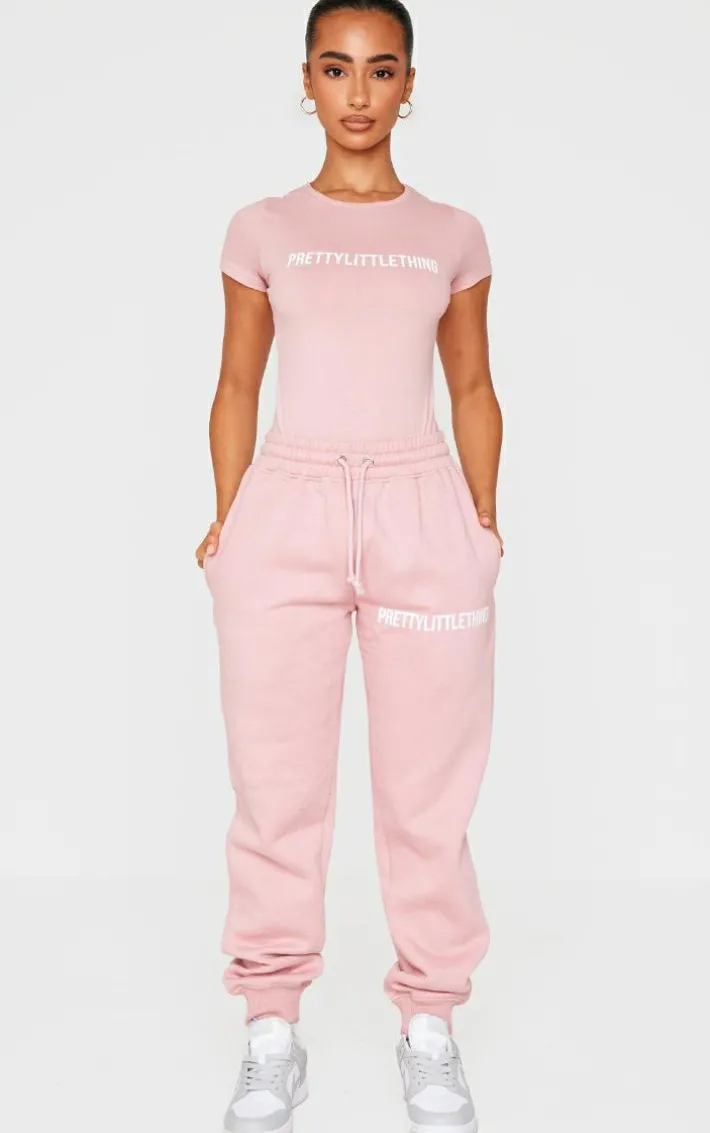 PRETTYLITTLETHING Petite Light Pink High Waist Cuffed Sweatpants