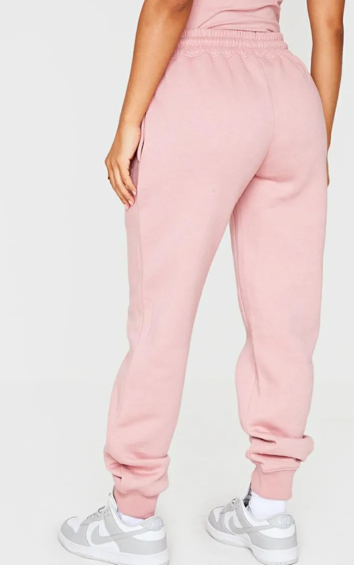 PRETTYLITTLETHING Petite Light Pink High Waist Cuffed Sweatpants