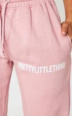 PRETTYLITTLETHING Petite Light Pink High Waist Cuffed Sweatpants