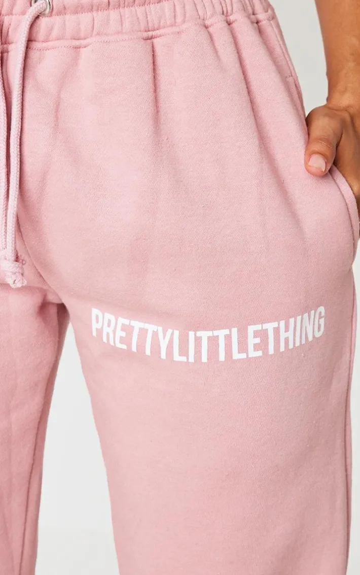PRETTYLITTLETHING Petite Light Pink High Waist Cuffed Sweatpants