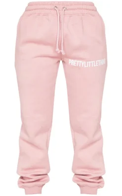 PRETTYLITTLETHING Petite Light Pink High Waist Cuffed Sweatpants