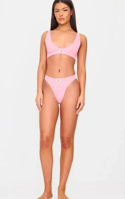 PRETTYLITTLETHING Pink Badge Seamless Thong