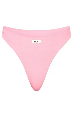 PRETTYLITTLETHING Pink Badge Seamless Thong