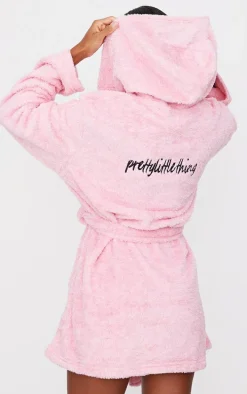 PRETTYLITTLETHING Pink Fluffy Bath Robe