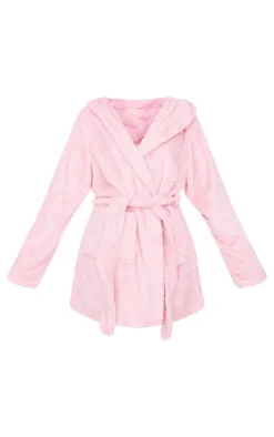 PRETTYLITTLETHING Pink Fluffy Bath Robe