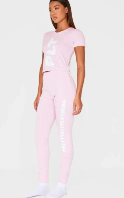 PRETTYLITTLETHING Pink Legging Pajama Set