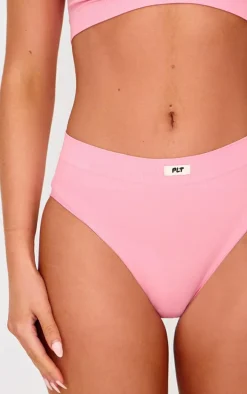 PRETTYLITTLETHING Pink Ribbed Seamless Panties