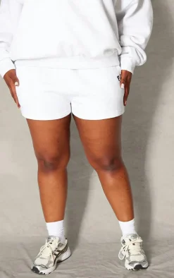 PRETTYLITTLETHING Plus Ash Grey Logo Oversized Sweat Shorts