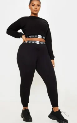 PRETTYLITTLETHING Plus Black Lounge Sweatpants