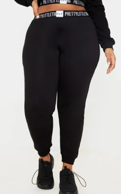 PRETTYLITTLETHING Plus Black Lounge Sweatpants