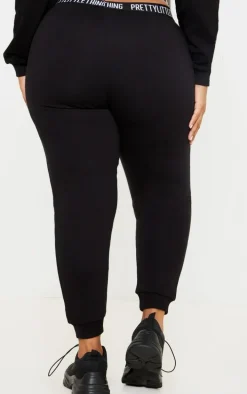 PRETTYLITTLETHING Plus Black Lounge Sweatpants